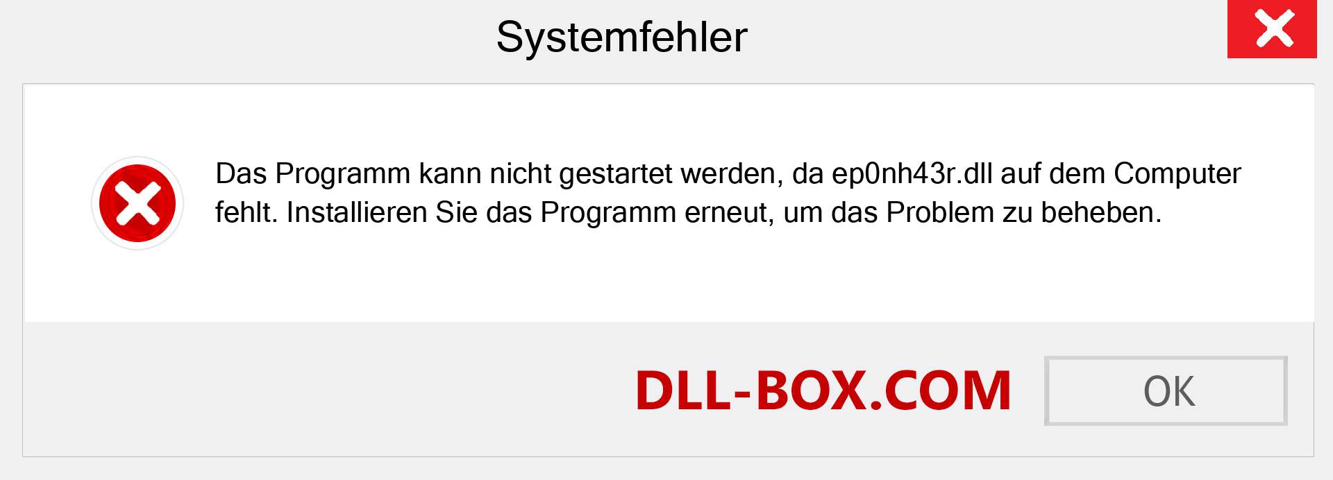 ep0nh43r.dll-Datei fehlt?. Download für Windows 7, 8, 10 - Fix ep0nh43r dll Missing Error unter Windows, Fotos, Bildern