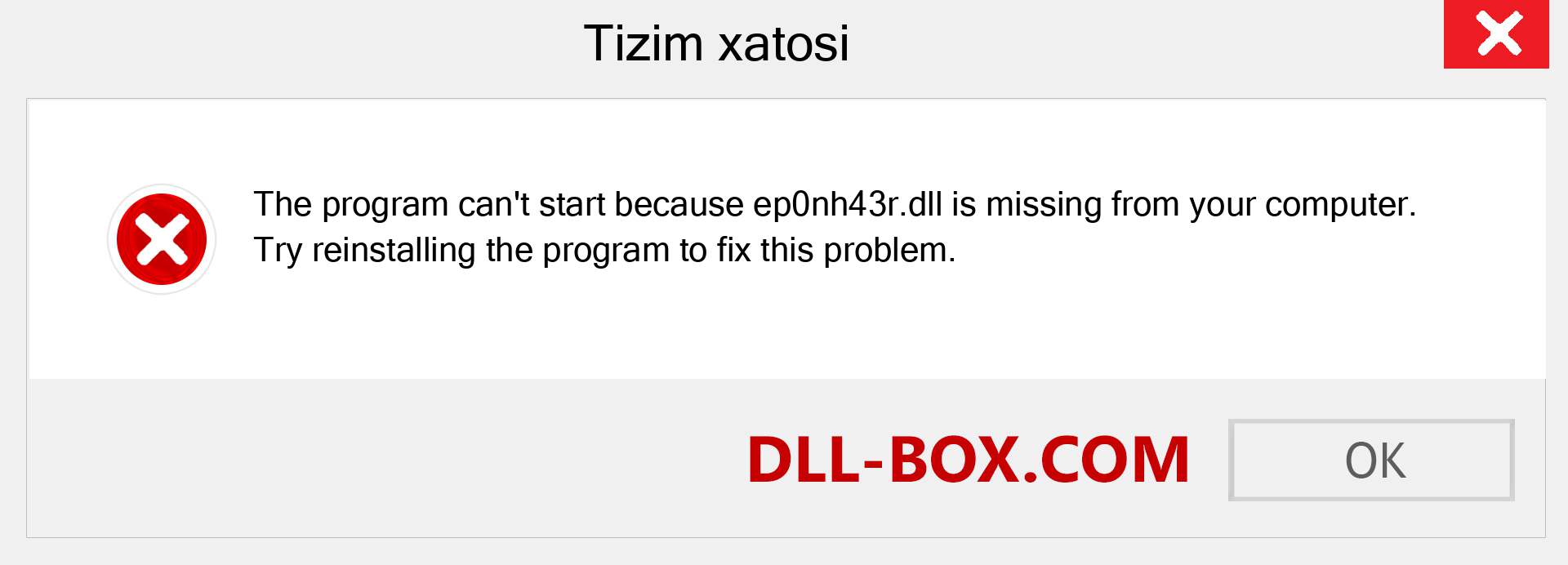 ep0nh43r.dll fayli yo'qolganmi?. Windows 7, 8, 10 uchun yuklab olish - Windowsda ep0nh43r dll etishmayotgan xatoni tuzating, rasmlar, rasmlar